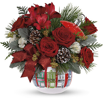 Festive Holiday Houses Bouquet
