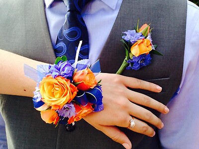 Custom Matching Corsage and Boutonniere Set