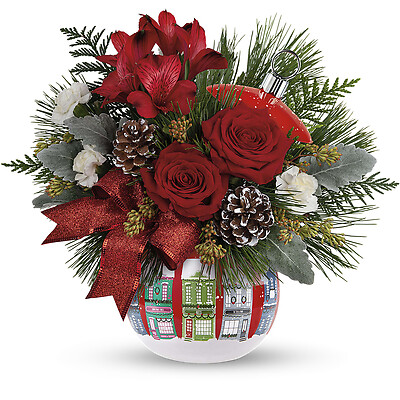 Festive Holiday Houses Bouquet