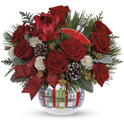 Festive Holiday Houses Bouquet